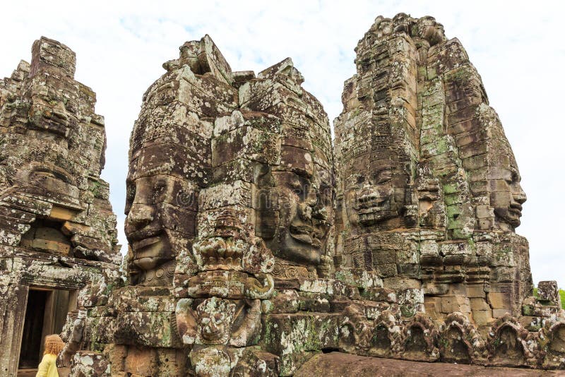 Bayon, Także Znać Jako Prasat Bayon, Jeden słynny Tem obrazy royalty free Bayon, Także Znać Jako Prasat Bayon, Jeden słynny Tem obrazy royalty free