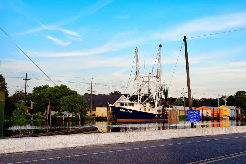 Typical Scenery of Bayou Lafourche in South Louisiana. Typical Scenery of Bayou Lafourche in South Louisiana