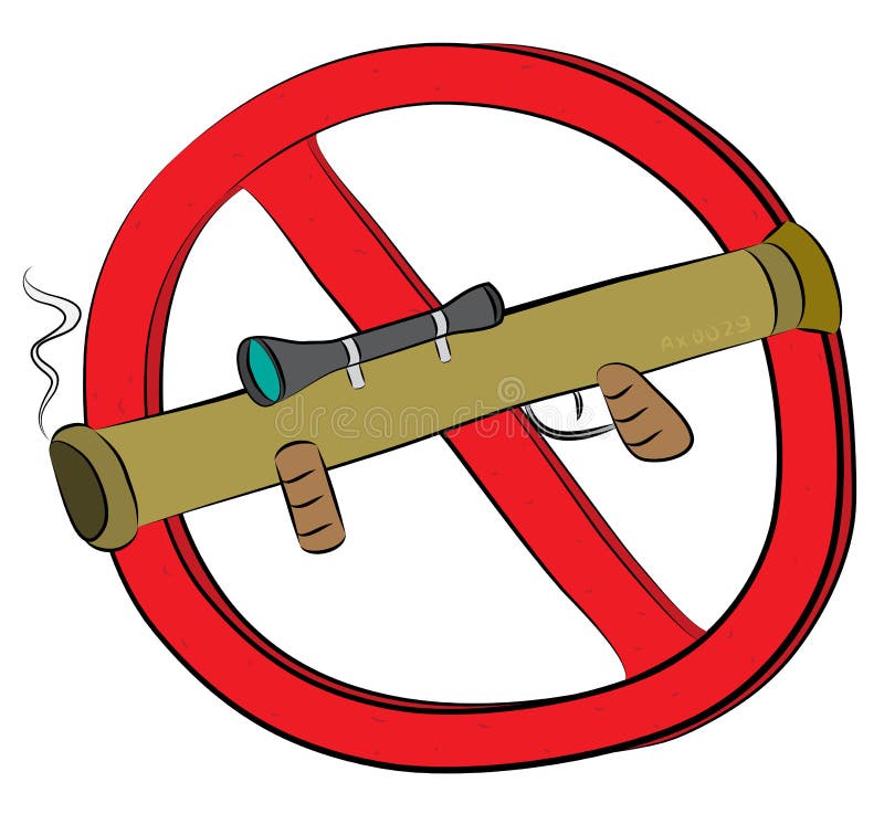 Bazooka lansatorului de rachete nu este permisă vector illustration