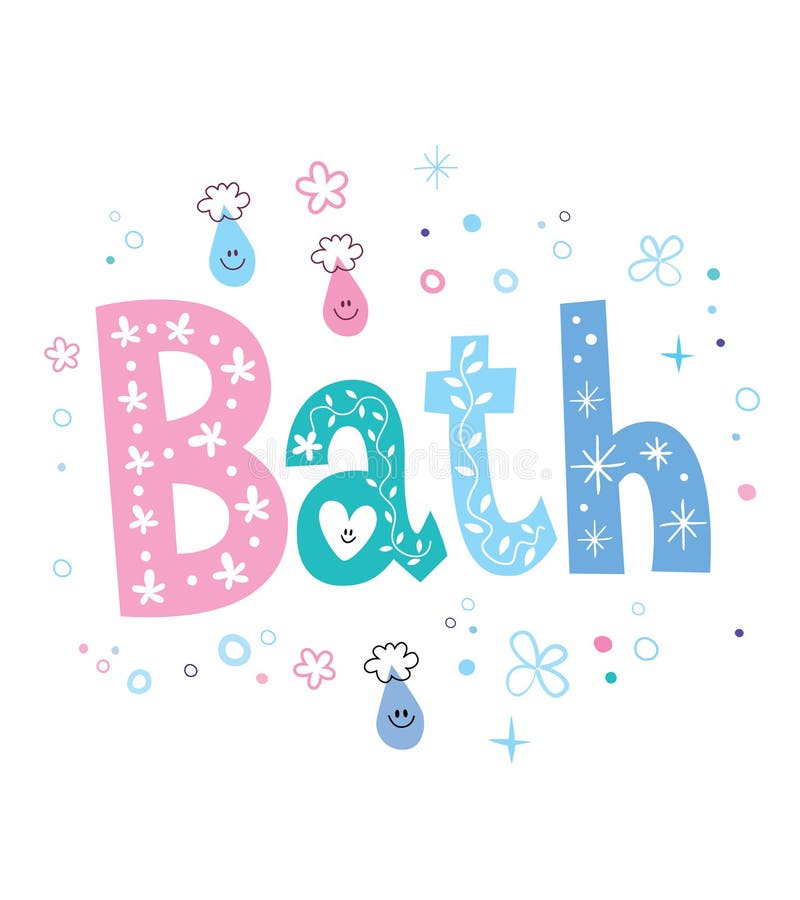 Baño de la palabra ilustración del vector. Ilustración de fresco 67021490