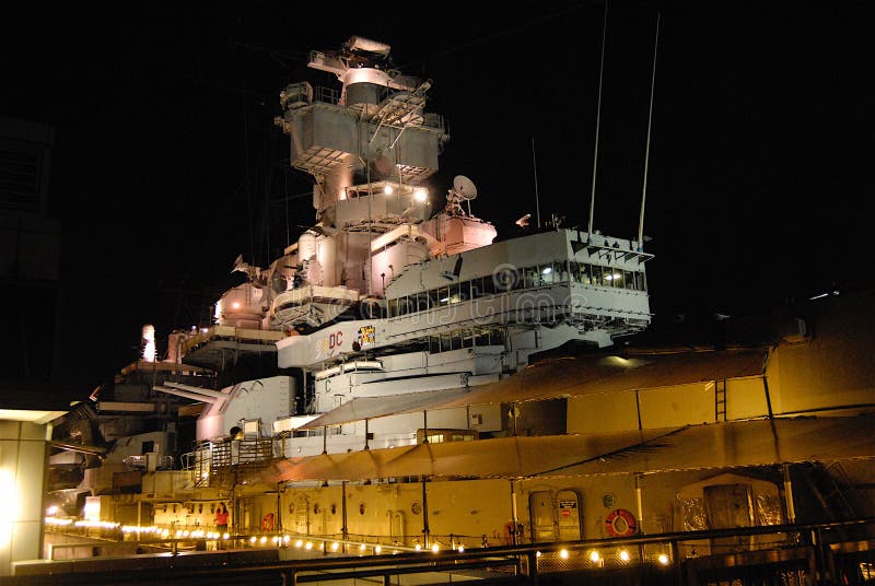 USS New Jersey BB-62 at nights Camden New Jersey,. USS New Jersey BB-62 at nights Camden New Jersey,