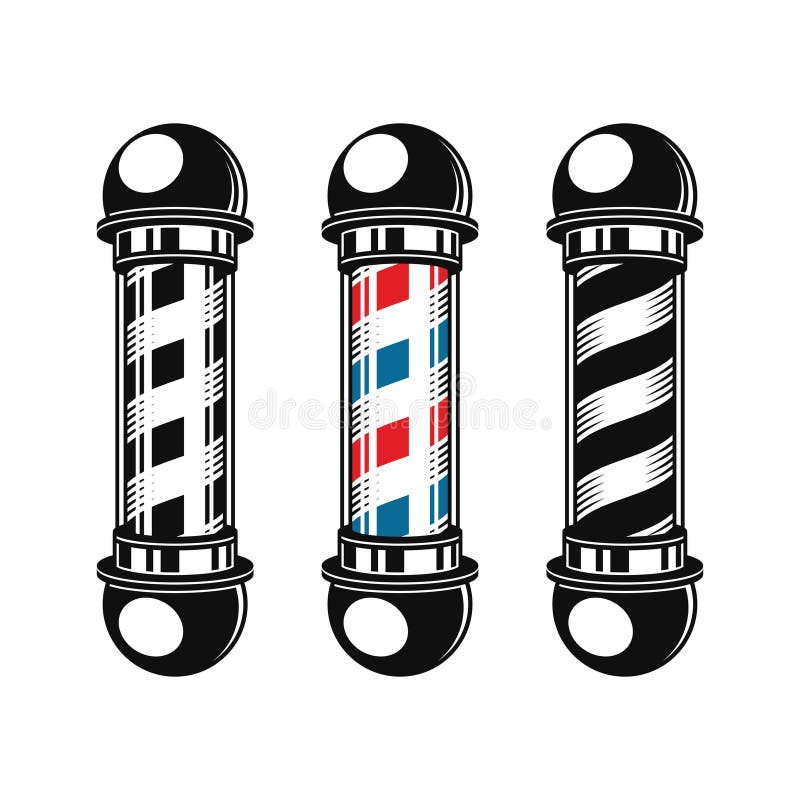 Bbarbershop Lamp Logo Set on White Background. Vector vector illustration