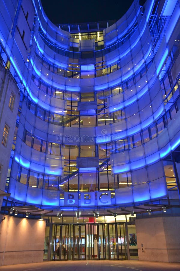 London, UK - September 13: night view of BBC Broadcasting House in London, UK on September 13, 2014. The building is the headquarters of the BBC and was opened in 1932. London, UK - September 13: night view of BBC Broadcasting House in London, UK on September 13, 2014. The building is the headquarters of the BBC and was opened in 1932.