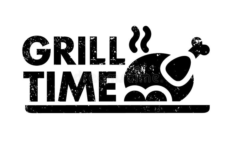 Grill Time Party BBQ Food Poster. Grilled Food, Meat Fish Vegetables