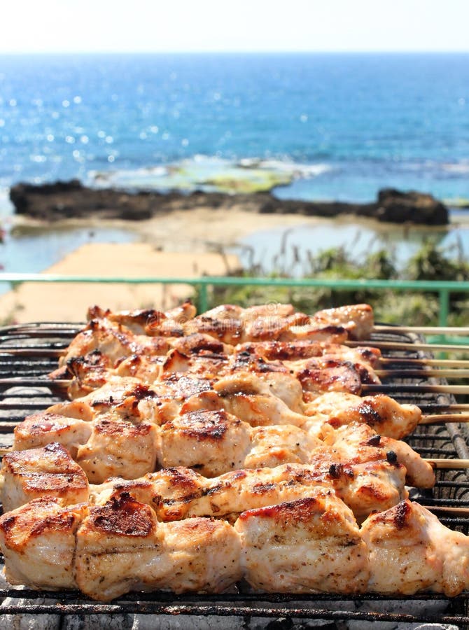 BBQ on the beach stock image Image of lunch kebabs 