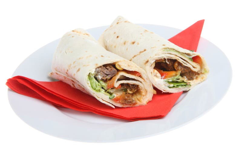 BBQ Beef Wrap stock photo. Image of paper, lunch, meal 7714592