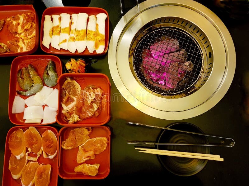 BBQ buffet on the table stock image. Image of fire, plate 106190893