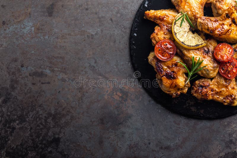 BBQ chicken wings, spicy grilled meat royalty free stock image BBQ chicken wings, spicy grilled meat royalty free stock image