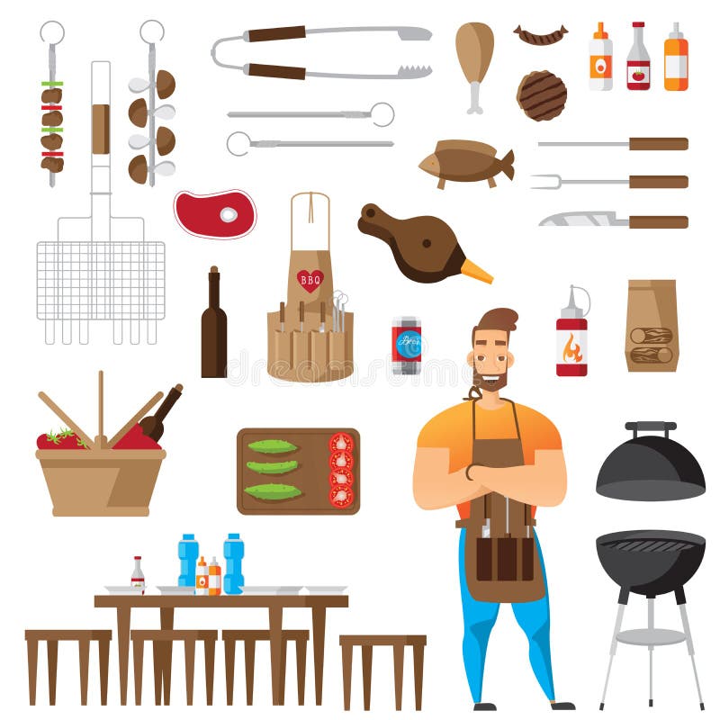 Grill Accessories Stock Illustrations 557 Grill Accessories Stock
