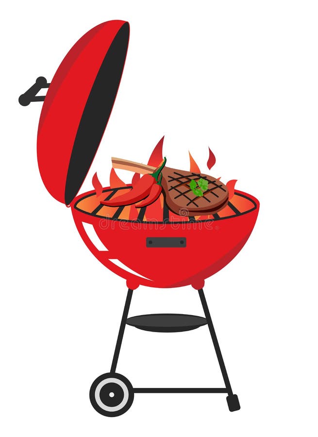 BBQ Grill Appliance Hobby Cooking Vector Icon Illustration Stock