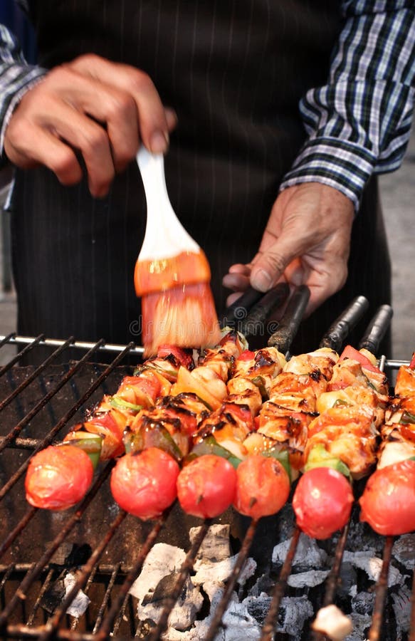BBQ grill of meat stock image. Image of grill, onion 36306927