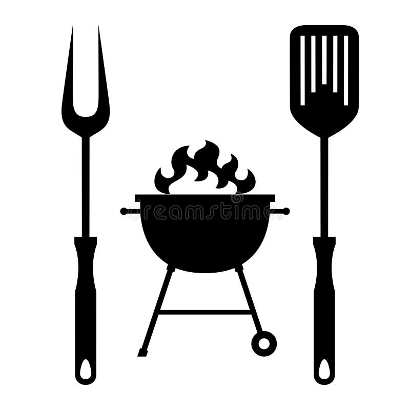 BBQ or grill tools icon stock illustration BBQ or grill tools icon stock illustration