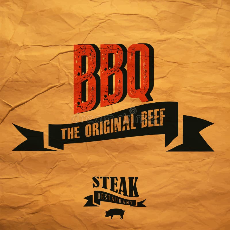 BBQ label stock illustration