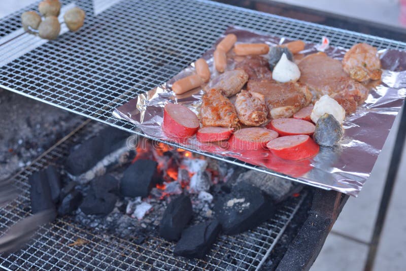 BBQ meat fire charcoal stock image. Image of meal, lamb 200300747