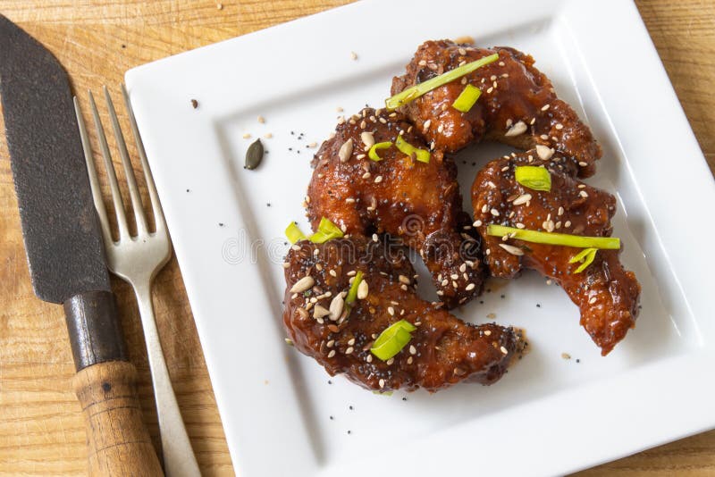 Bbq sauce chicken wings stock image. Image of paprika - 244342955