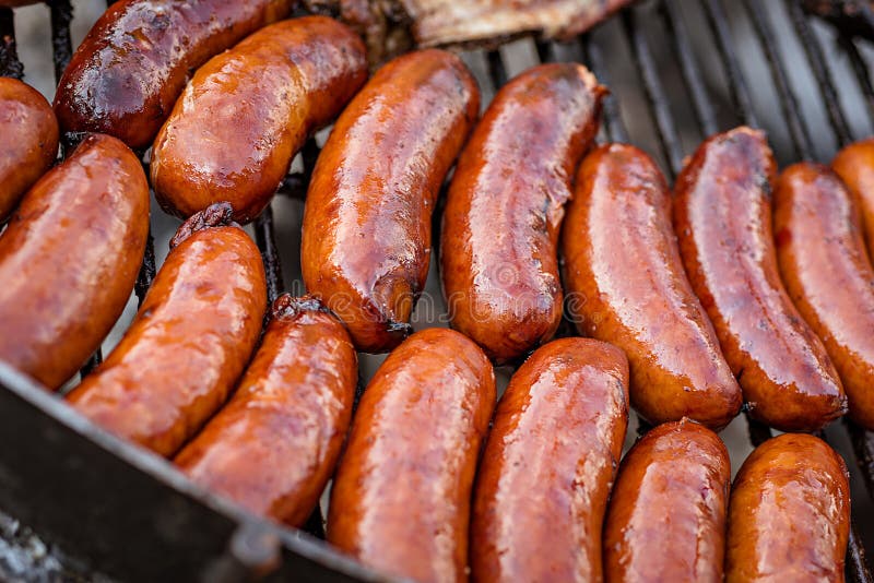 BBQ with sausages stock image. Image of grilled, cooked 71864955