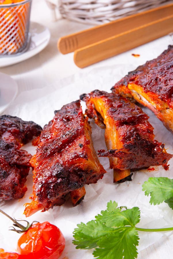 BBQ Spare Ribs from a Charcoal Grill Stock Photo Image of polish, cutlet 151040292