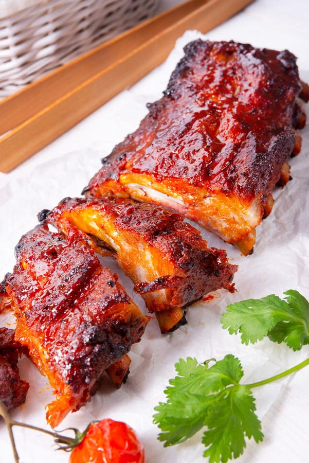 BBQ Spare Ribs from a Charcoal Grill Stock Photo Image of barbecue