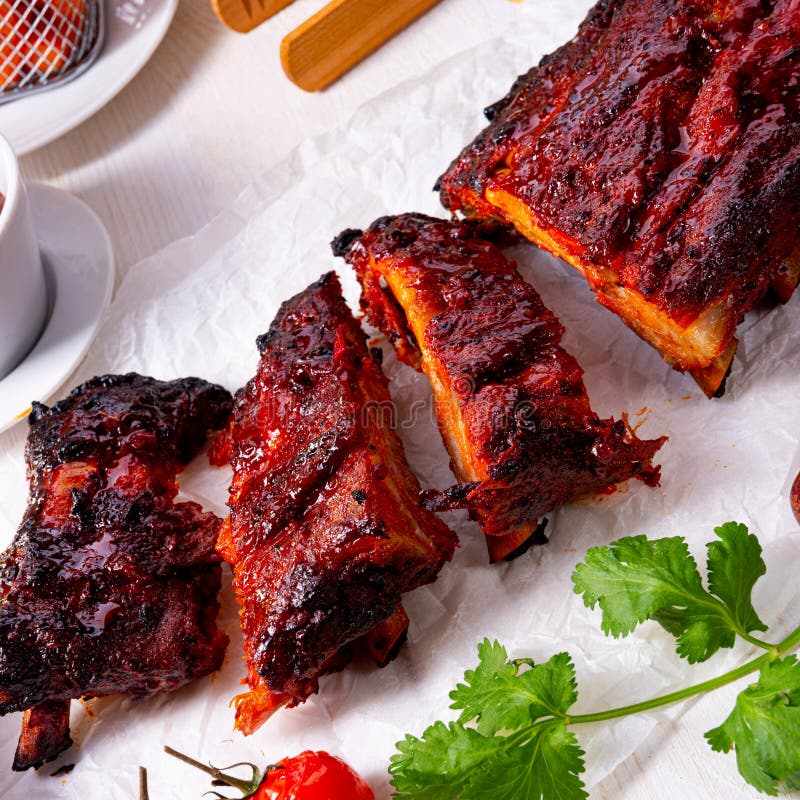 BBQ Spare Ribs from a Charcoal Grill Stock Photo Image of barbecue, black 152599826