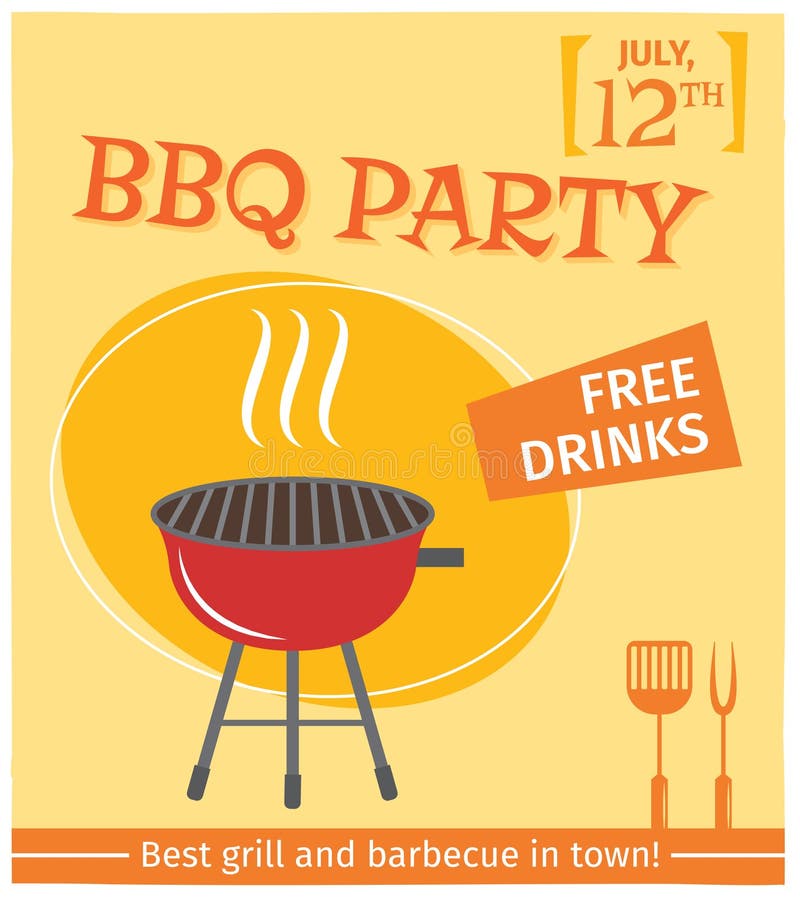 Bbq αφίσα σχαρών απεικόνιση αποθεμάτων Bbq αφίσα σχαρών απεικόνιση αποθεμάτων