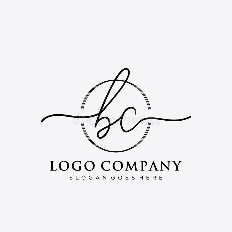 BC Initial Handwriting Logo Design Stock Vector - Illustration of card ...