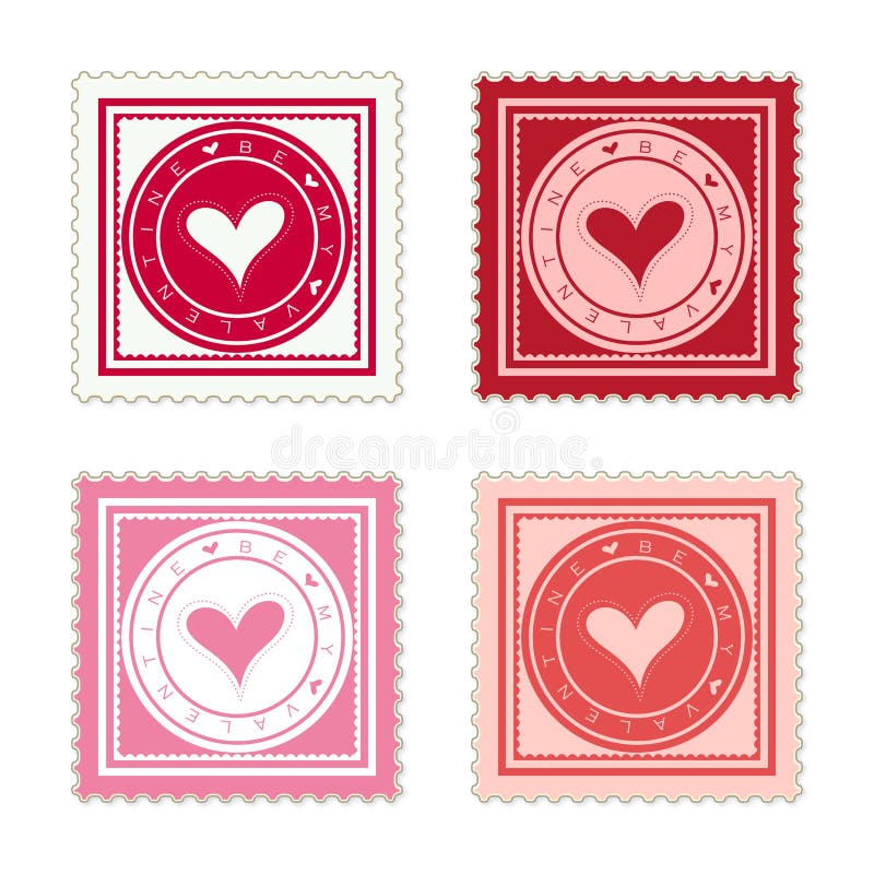 Be My Valentine Scalable Stamps vector illustration