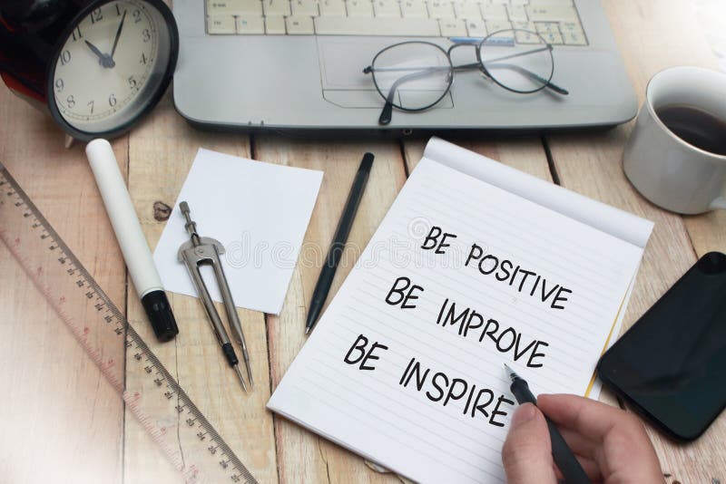 Be Positive Improve Inspire, Motivational Words Quotes Concept stock photos Be Positive Improve Inspire, Motivational Words Quotes Concept stock photos