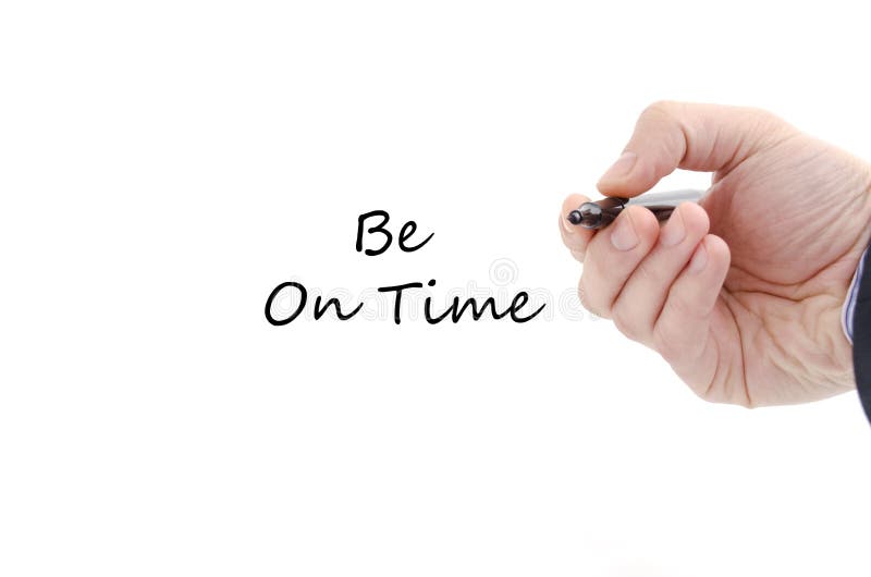 Be on time text concept stock photography