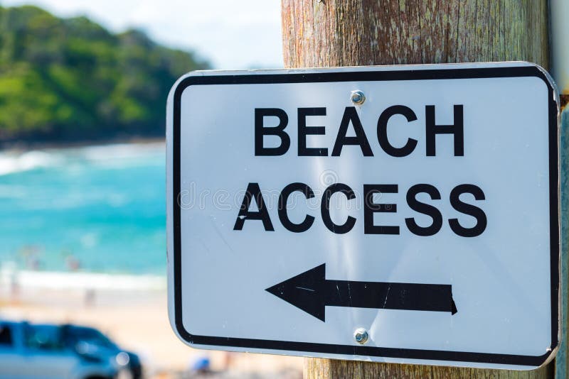 Beach Access Sign stock images