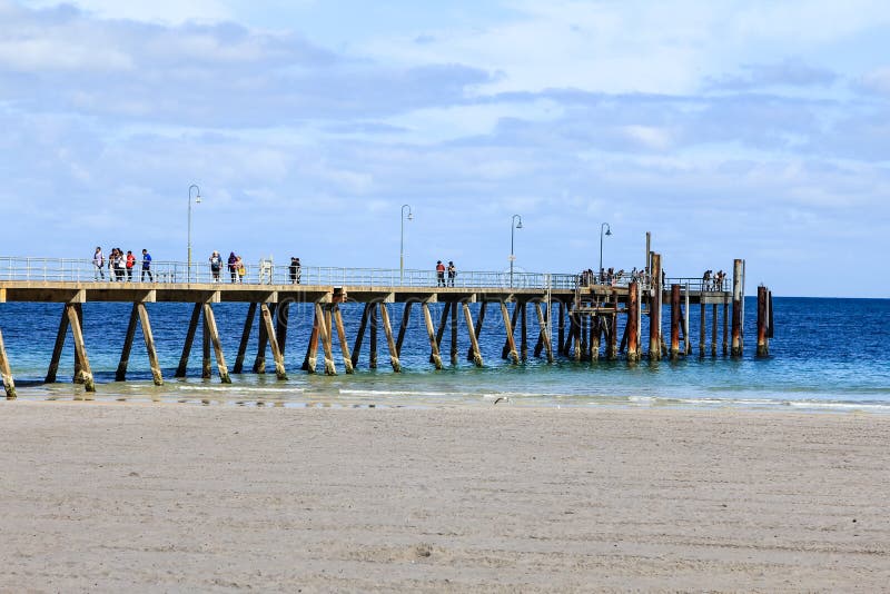 Pier At An Adelaide Beach And West Beach Boat Ramp Breakwater