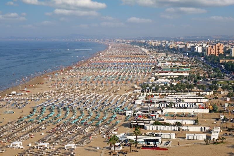 Beach Adriatic Sea Rimini Italy Stock Photo - Image of riccione, relax ...