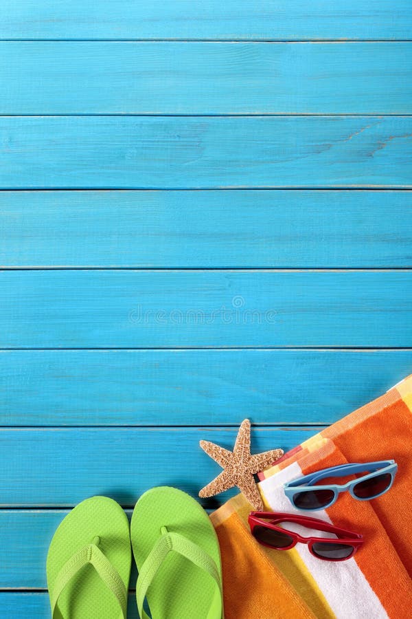 Beach Background Flip Flops Copy Space Vertical Stock Photo - Image of ...