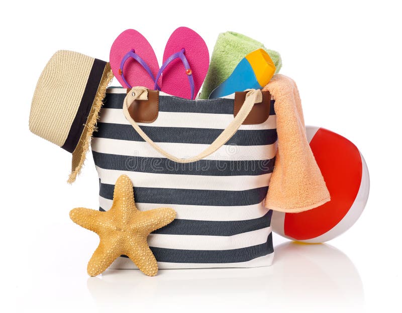 Beach bag stock photo. Image of summer, leisure, isolated 55454768