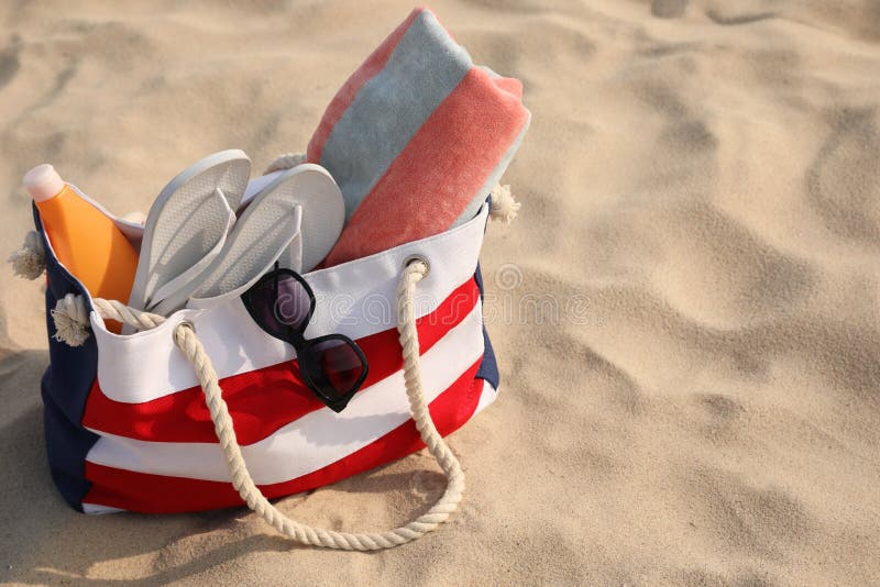 Beach Bag Towel Slippers Sunscreen Sunglasses Beach Equipment For