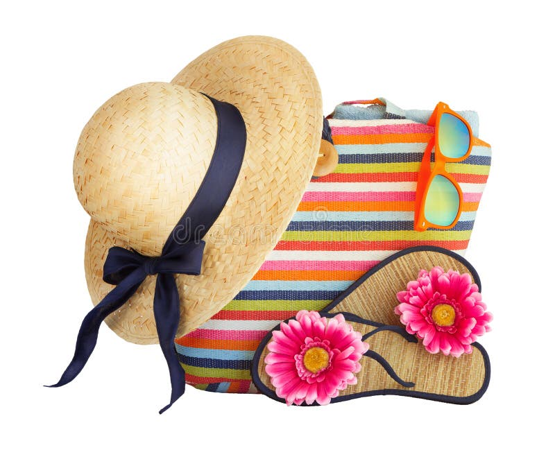 Beach Bag, Hat and Other Beach Stock Image - Image of lifestyle ...