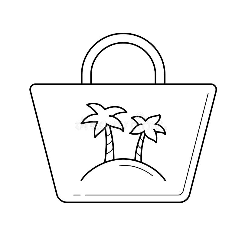 Beach bag line icon. stock vector. Illustration of concept - 113111329