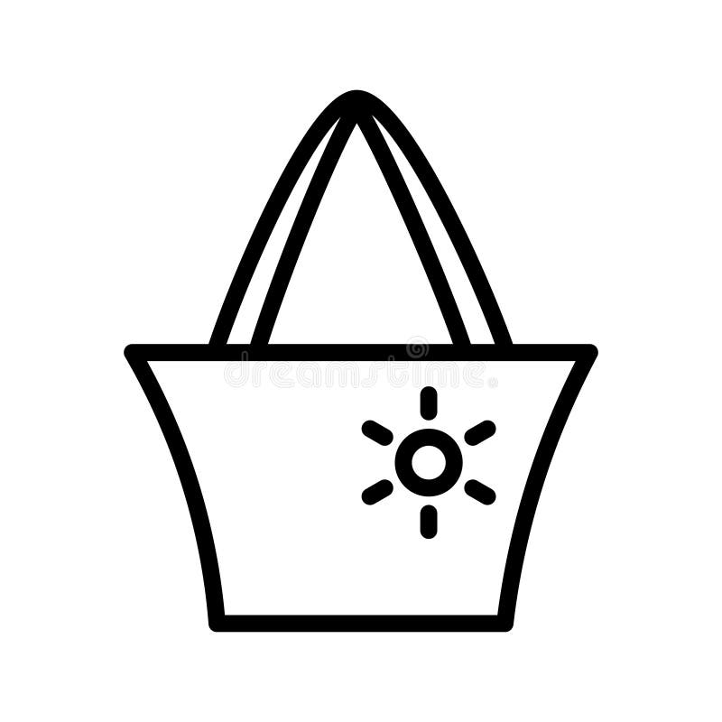 Beach Bag Line Icon. Summer Bag Beach Accessory Stock Vector ...