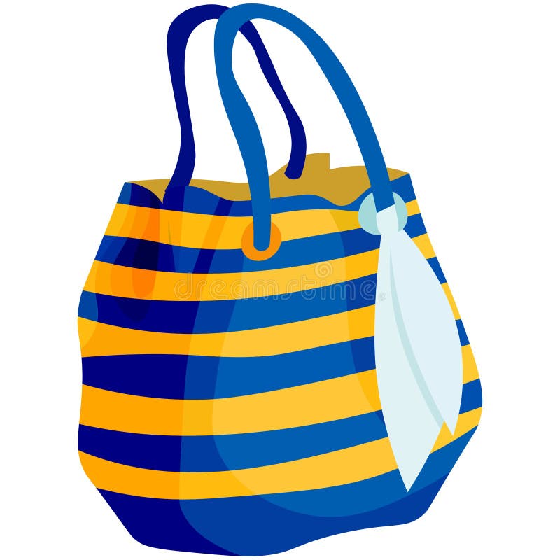 Logo Beach Bag with a Circle for Swimming on a White Background. Vector