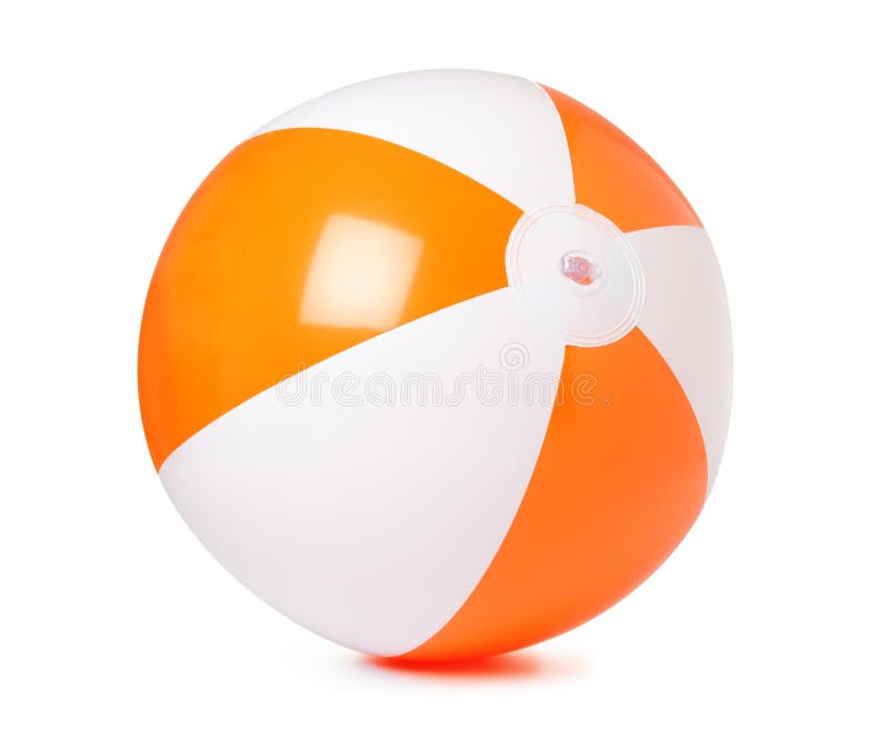 Palla da spiaggia gonfiabile colorata su sfondo bianco immagine stock libera da diritti