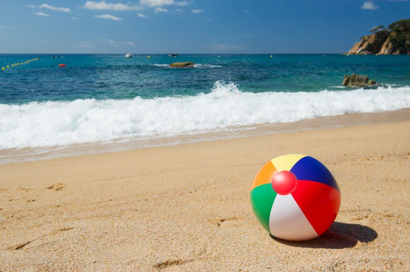 Beach ball stock photo. Image of beach, colored, floating 32873626