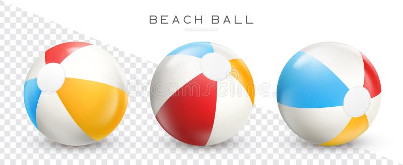 Beach ball. Inflatable swimming pool ball set realistic vector illustration vector illustration