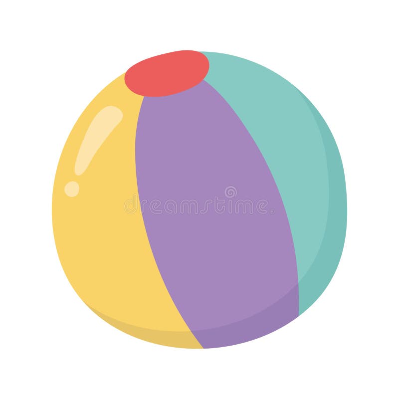 Beach ball kids toys icon design white background