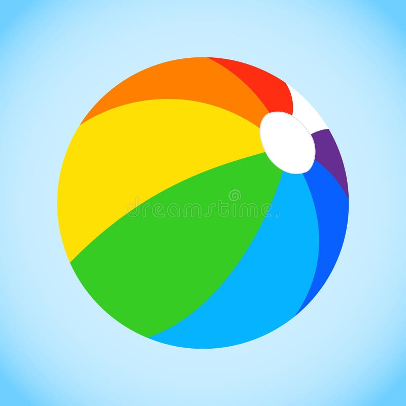 Beach Ball, Multicolored Beach Ball on a Light Background. Vector