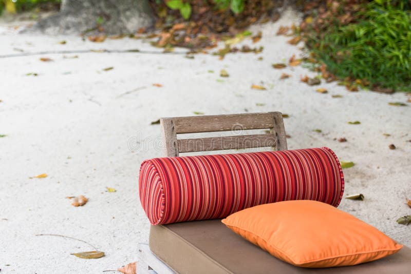 Beach Bed on White Sand among Palm Trees Stock Photo Image of calm