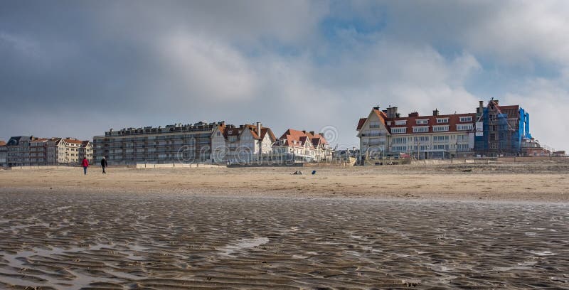 Beach of the Belgian Seaside Resort of De Haan Stock Image - Image of ...