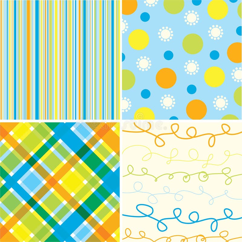 Beach blue orange pattern royalty free illustration