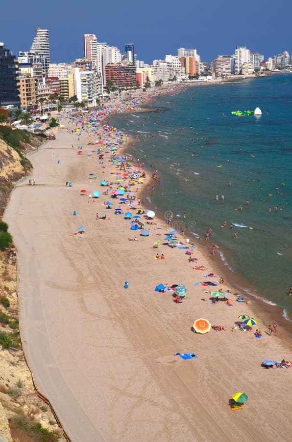 Beach in Calpe, Spain stock image