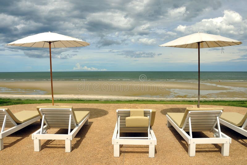 Beach chair on the beach