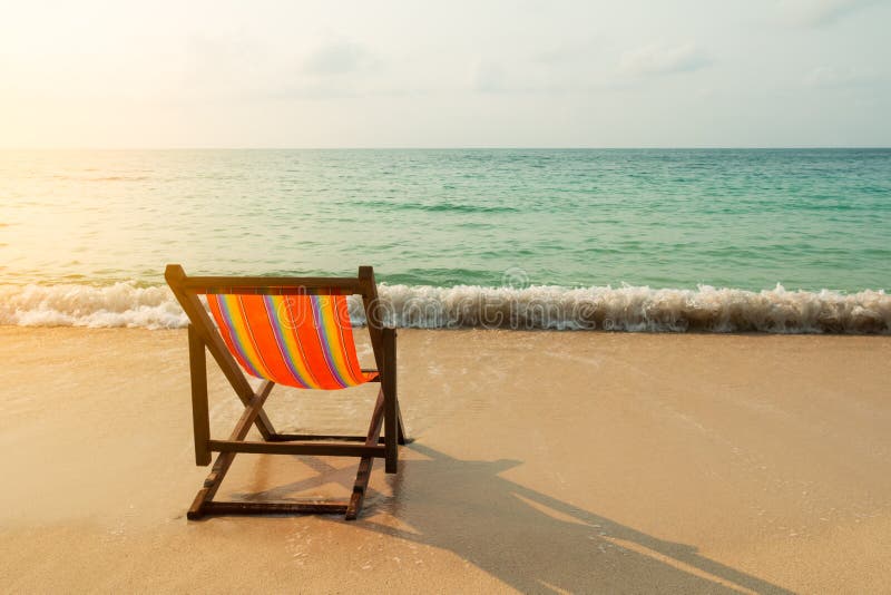 Beach Chair on the Sand Beach Stock Photo Image of relaxation, nature