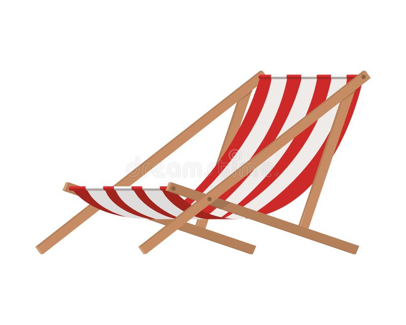 Beach Chair for Sunbathing on White Background Stock Vector ...